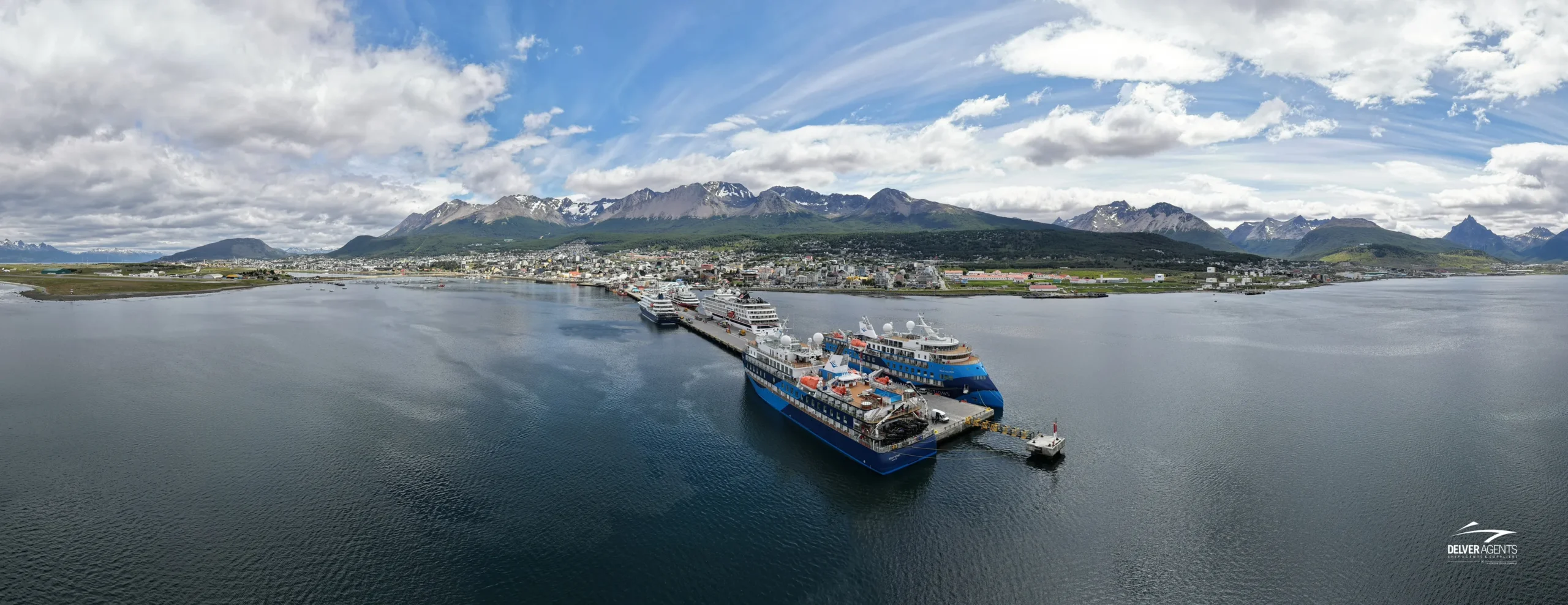 View of a ship docked at a port
